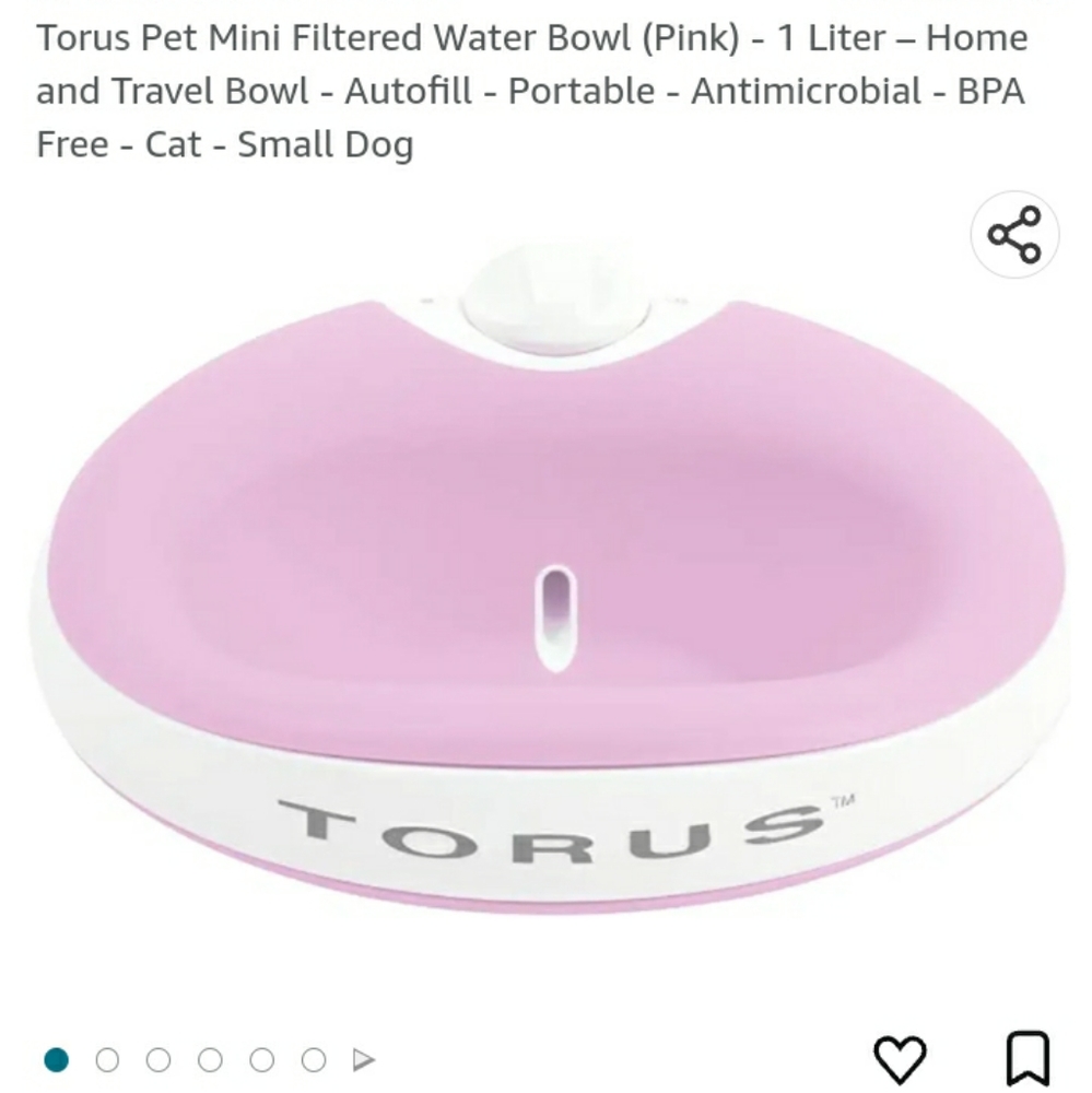 Portable Pink Pet Water Filteration Bowl